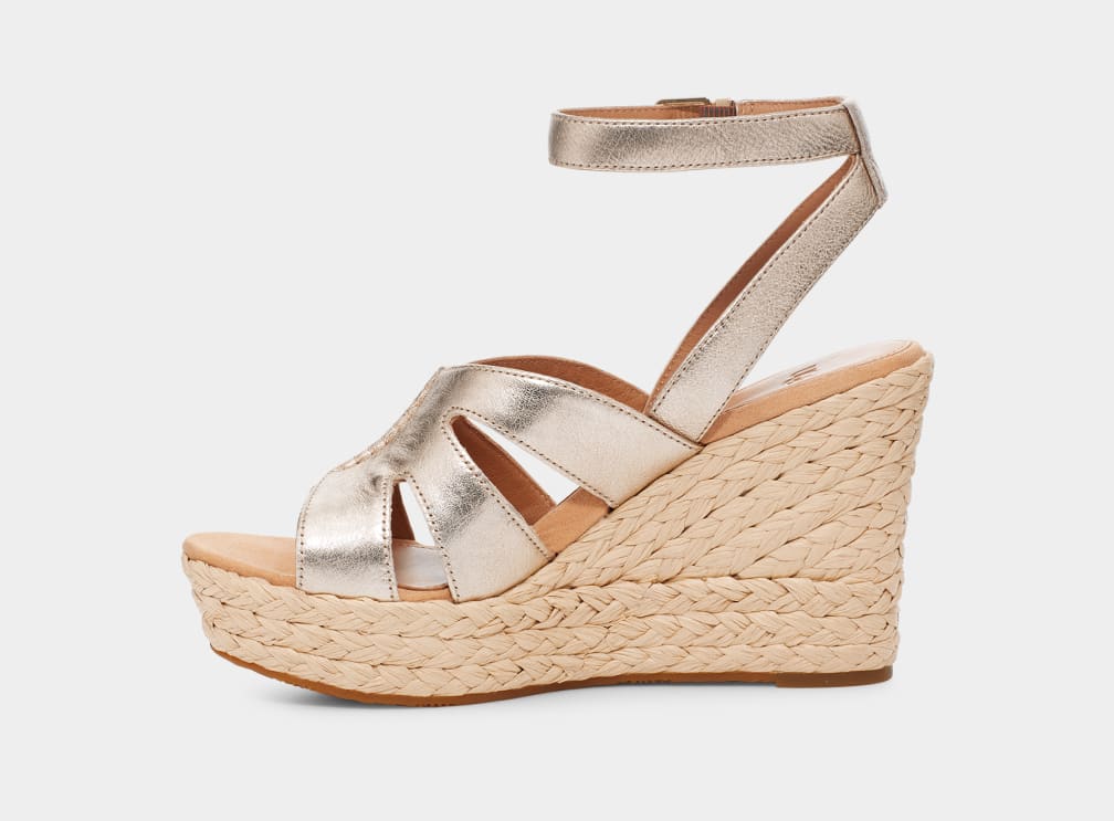 Sandalias Ugg Careena Mujer Doradas Metal | Argentina CUFMVOX-71